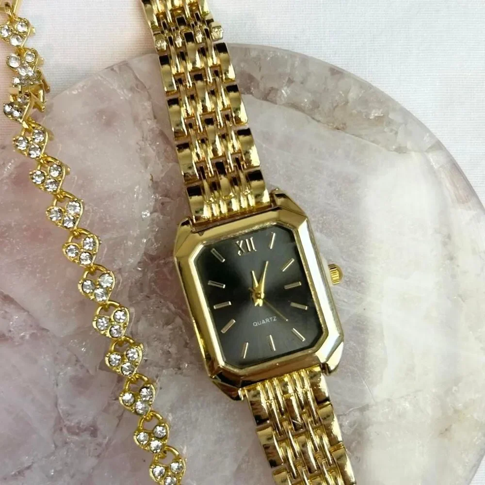 Vintage Inspired Luxury Gold Tone Watch